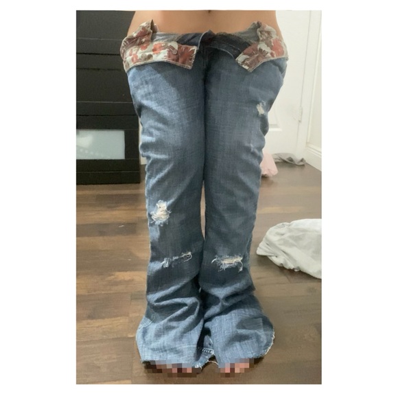 Rare Vintage Premium Hollister lowrise bootcut jeans with distressed details - Picture 1 of 5